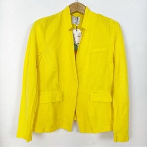 NWT‎ Sandwich Bright Yellow Women's Linen Tencel Blazer Size Medium